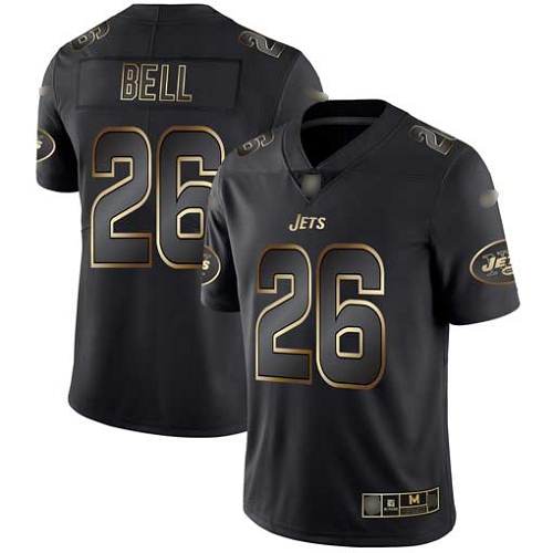 New York Jets Limited Black Gold Men LeVeon Bell Jersey NFL Football #26 Vapor Untouchable